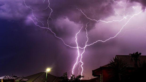 The light show created by south-east Queensland storms on Wednesday night.