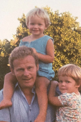 Allan Cornell as a young man with his daughters Kristin and Heather.