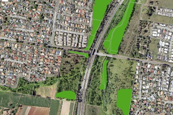 The site, seen to the west of the Gateway Motorway and south of Underwood Road, is covered by a large portion of environmental significance overlays.