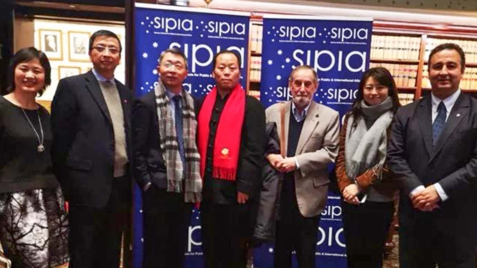 NSW Labor MLC Shaoquett Moselmane (far right) with his staffer, John Zhang, (second from the left) at a function at NSW Parliament in July 2018. 