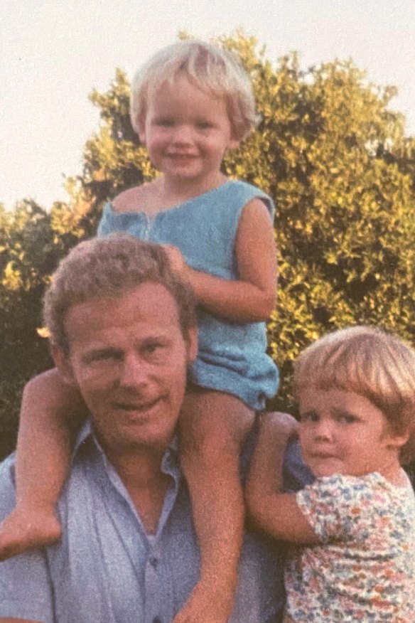 Allan Cornell as a young man with his daughters Kristin and Heather.