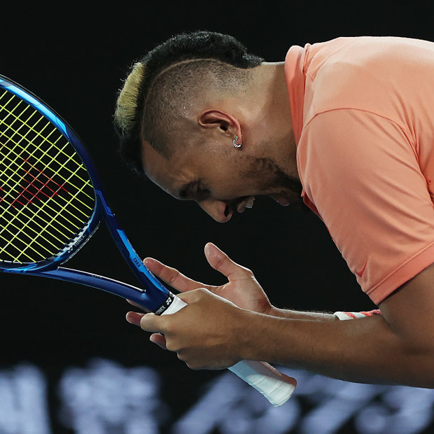 Nick Kyrgios' competitive nature often spills over on court.