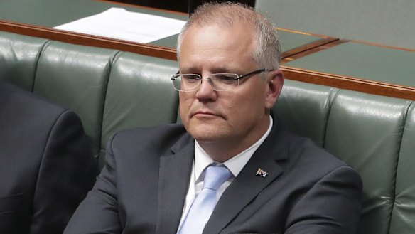 Prime Minister Scott Morrison during debate at Parliament House in Canberra on Tuesday.