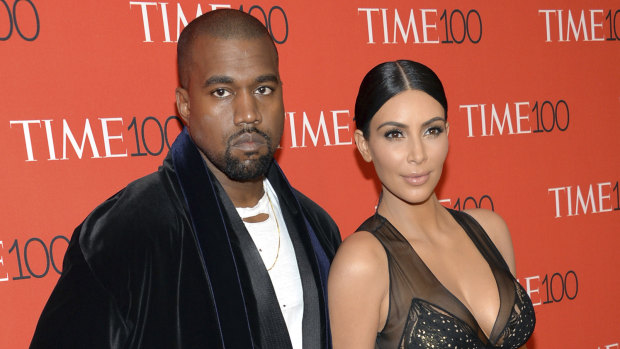 Kanye West and Kim Kardashian West in 2015. 