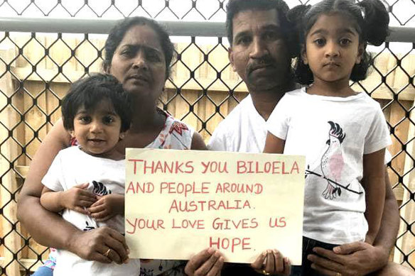 The Biloela Tamil family at the centre of the deportation row. 