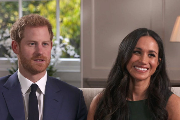 Prince Harry and Meghan Markle at the time of their engagement. 