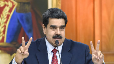 Nicolas Maduro gestures while speaking during a televised press conference in Caracas last week. 