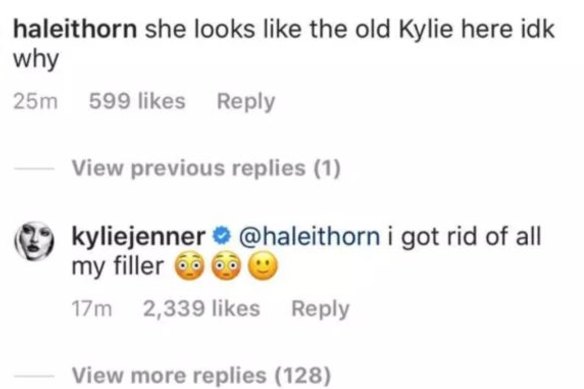 Comments from Kylie Jenner\'s Instagram