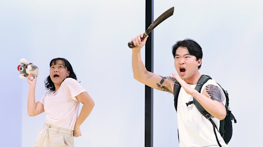 Merlynn Tong and Charles Wu in a scene from Golden Blood. 