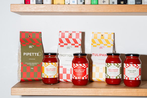 Saturday Night Pasta’s range of jarred sauces and dried pastas. 