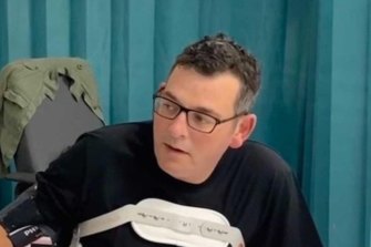 A photo shared by Daniel Andrews last month when he was moved from ICU.