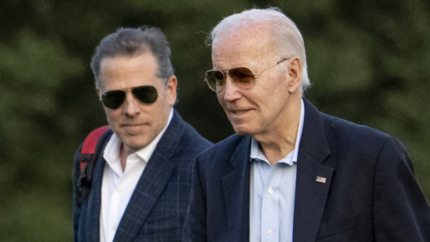 Hunter and Joe Biden in 2023.