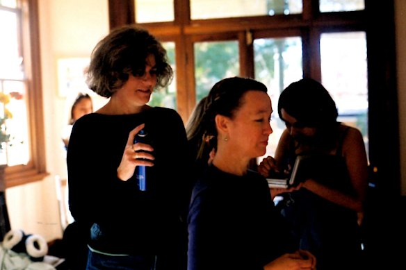 The author fixing Gabrielle’s hair on the day of her wedding.
