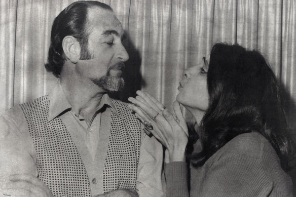 Still photo from Hatbox, the two-person show devised by Jack and Hilary Cohen, 1973.