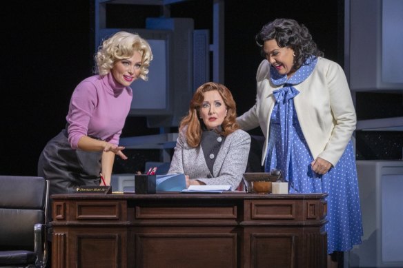Erin Clare, Marina Prior and Casey Donovan in 9 to 5.