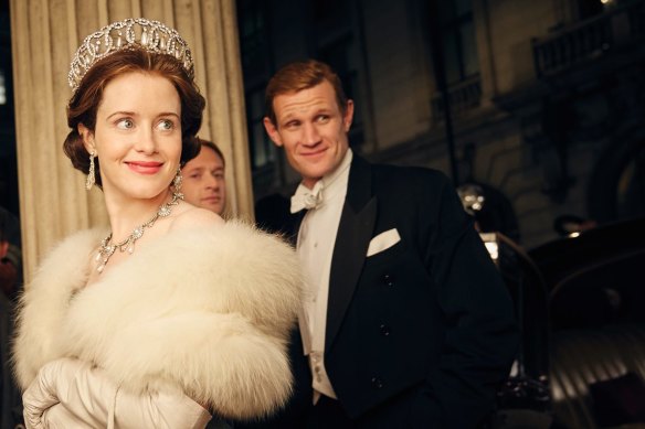 Always in the background: Prince Philip (Matt Smith) reluctantly learns he must always play second fiddle to Queen Elizabeth (Claire Foy) in The Crown.