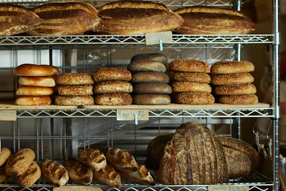 Bread selection at Baker Bleu.