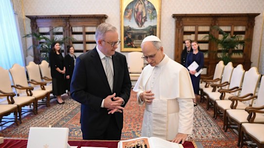 Anthony Albanese and Pope Leo XIV met for about 45 minutes.
