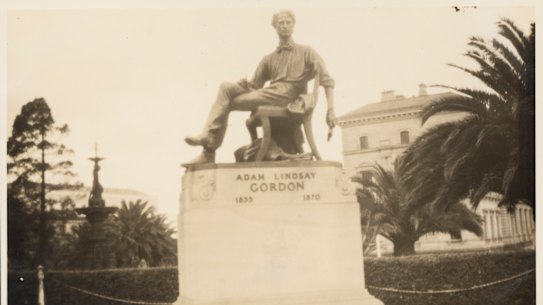 A statue of Adam Lindsay Gordon
