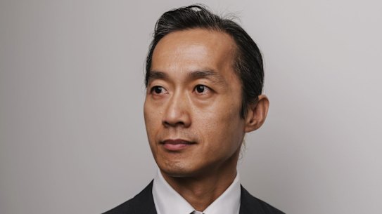 Portrait of David Hua, who was appointed SBS's director of audio and language content late last year. David, a former refugee, has more than 20 years' media experience and held a number of senior roles at ABC before joining SBS. Photographed at SBD Sydney, Thursday 11th February 2021. Photograph by James Brickwod. SMH NEWS 210211