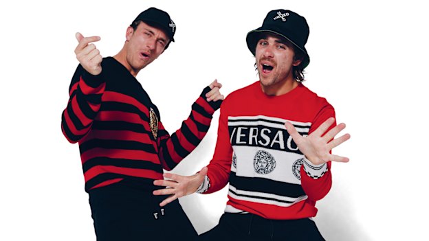 Jack Steele (at left) and Matt Ford: “It was never in our vision to go into this [fashion] stuff. We were just making skitty videos, dancing around.”