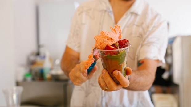 One of the sundae fruit cups.