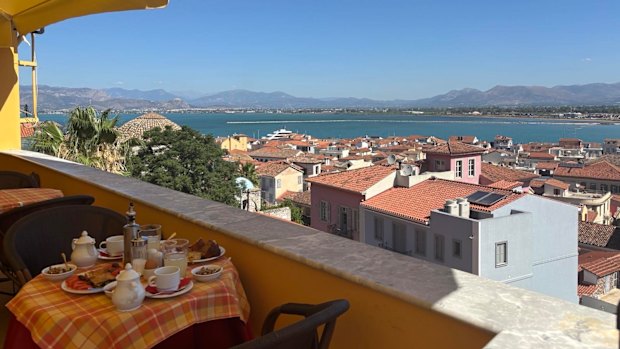 On the terrace at Hotel Marianna.