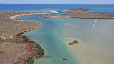 Cape Bruguieres channel, where the bulk of the artefacts were discovered. 
