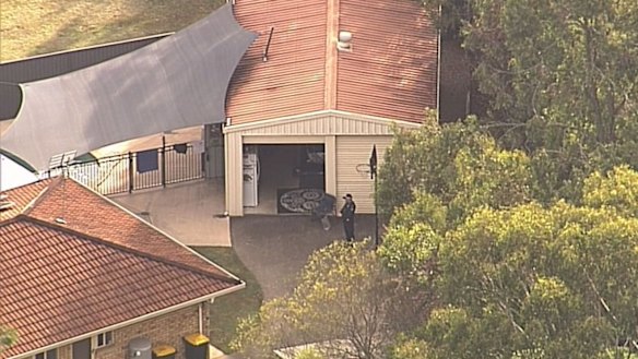 The scene in Narangba where a woman's body was found at a home on Tuesday.