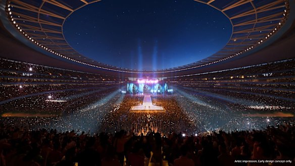 A newly released image of Brisbane Stadium in concert mode.