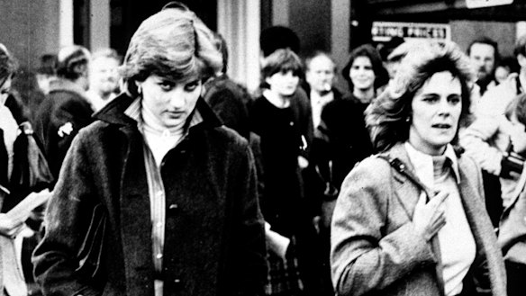 Lady Diana Spencer and Camilla Parker Bowles at Ludlow Races in 1980. Prince Charles was competing.