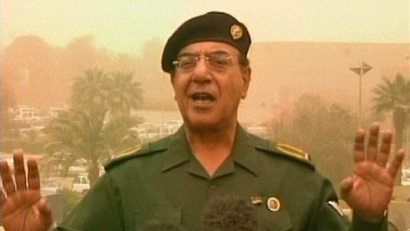 Mohammed Saeed al-Sahhaf, known as Comical Ali, kept broadcasting as the bombs fell during the invasion of Iraq in 2003.