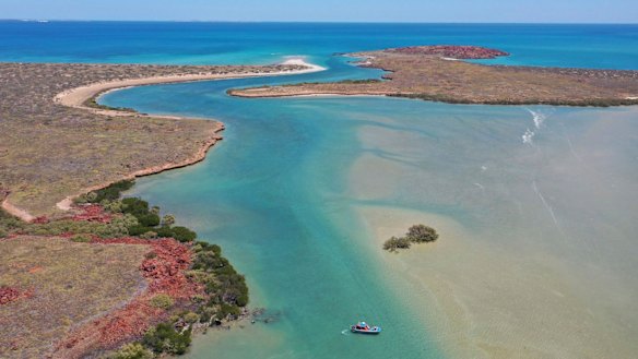 Cape Bruguieres channel, where the bulk of the artefacts were discovered. 