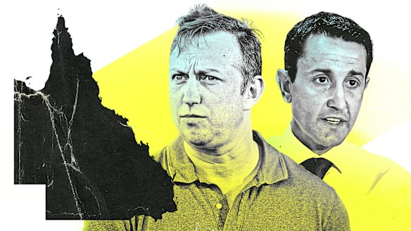 Two contenders for premier: Steven Miles and David Crisafulli.