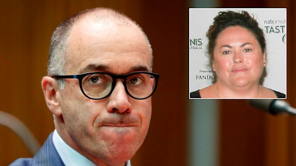 Outgoing NAB CEO Andrew Thorburn and his former chief of staff Rosemary Rogers.