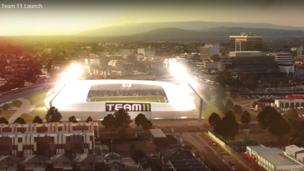 An artist's impression of the proposed new stadium in Dandenong, from Team 11's failed A-League bid.
