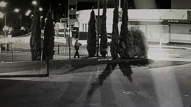 CCTV vision of the suspect shows him running down Terminus Street, having been reportedly chased by onlookers from the scene.