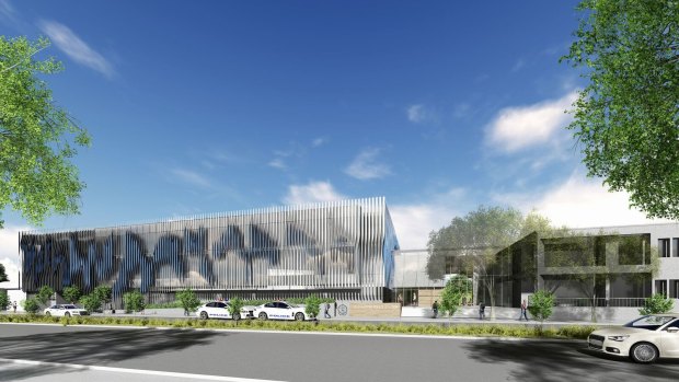 A graphic of what the new Queanbeyan police station will look like when completed.
