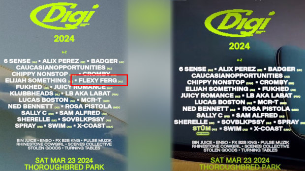 Flexy Ferg’s name was removed from the Digi Culture & Music Festival line-up.
