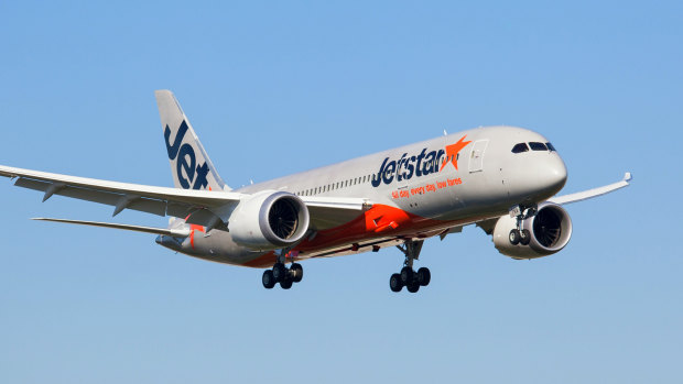A Jetstar 787, similar to the one pictured, suffered engine problems while on descent into Osaka on Friday.