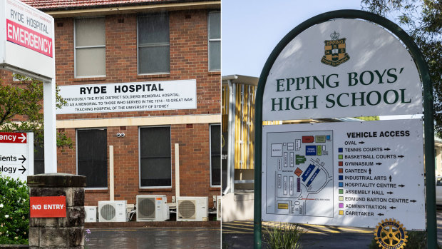 The mother of an infected Epping Boys student worked at Ryde Hospital.