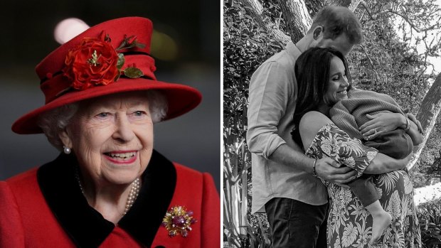 Understood to be supportive: The Queen. Prince Harry and Meghan Markle announcing they were expecting Lilibet. 