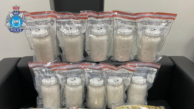 Police said 10kg amounted to about 100,000 hits of meth.