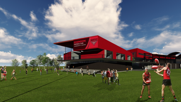 An artist's impression of the planned Essendon Football Club expansion at Tullamarine.