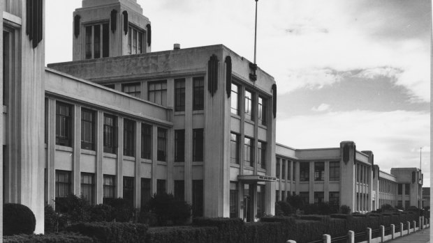 The art-deco administration building in 1963.