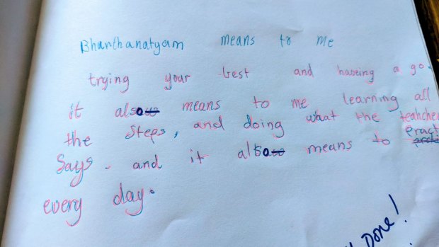 A note written by Ruana last year about classical Indian dance Bharatanatyam.