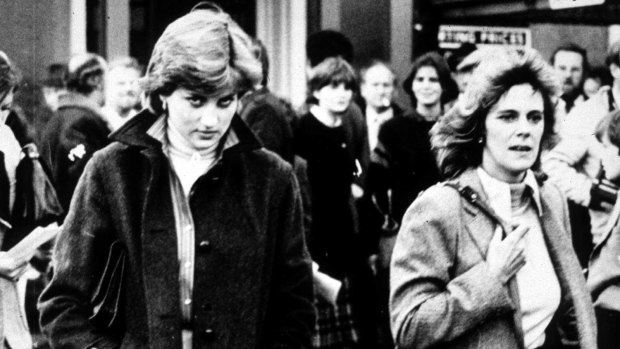 Lady Diana Spencer and Camilla Parker Bowles at Ludlow Races in 1980. Prince Charles was competing.