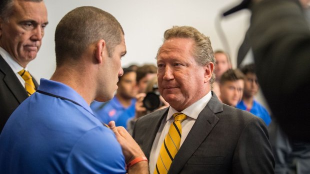 Former Western Force captain Matt Hodgson with Andrew "Twiggy" Forrest.