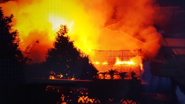 The fiery blaze that destroyed the Gymea flat and killed Jeffrey Lindsell.