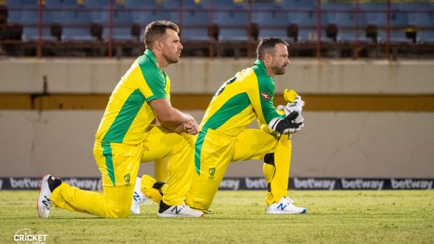 Aaron Finch and Matthew Wade in St Lucia.